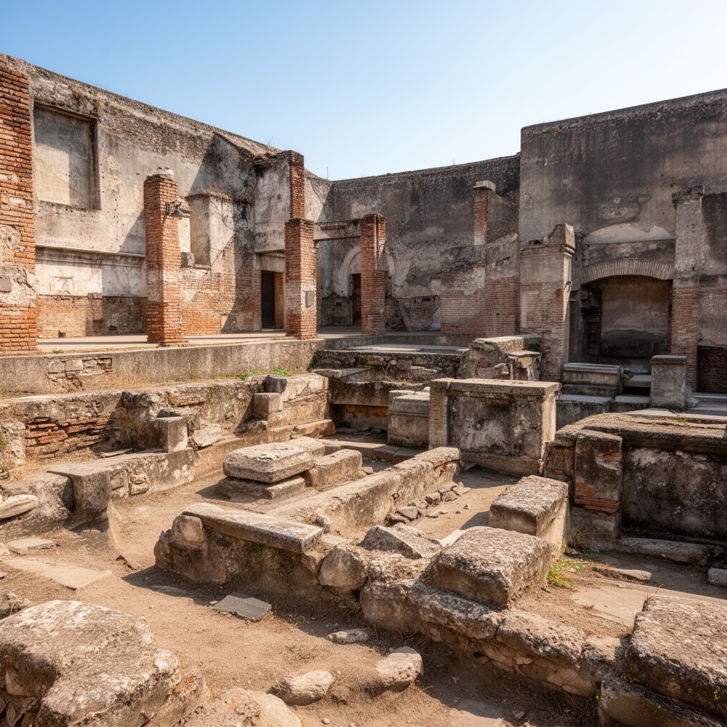 AI-generated illustration of part of UNESCO World Heritage Site "Archaeological Areas of Pompeii, Herculaneum and Torre Annunziata"