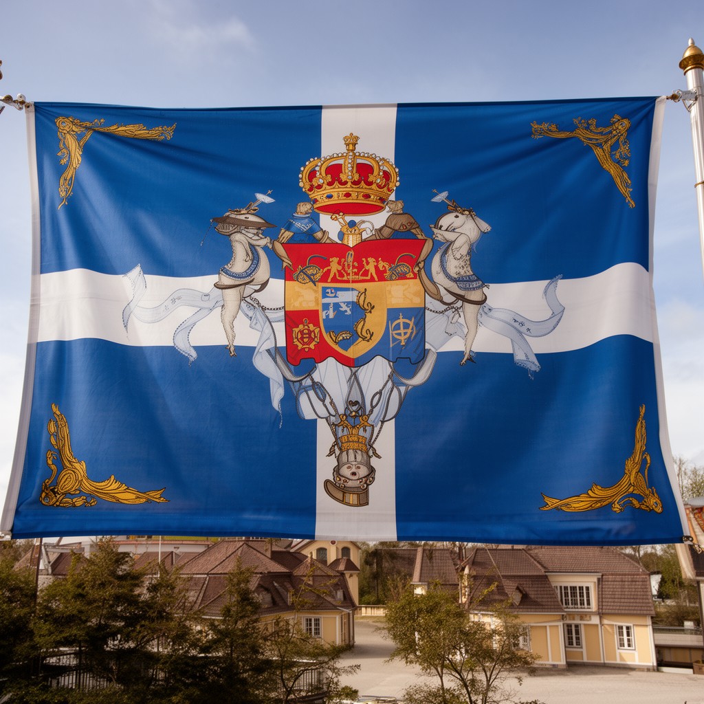 AI-generated illustration of Royal Standard of Sweden