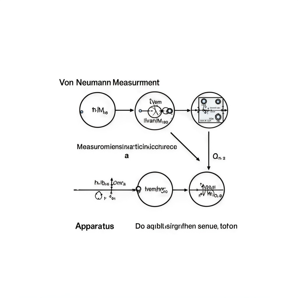 AI-generated illustration of von Neumann measurement scheme