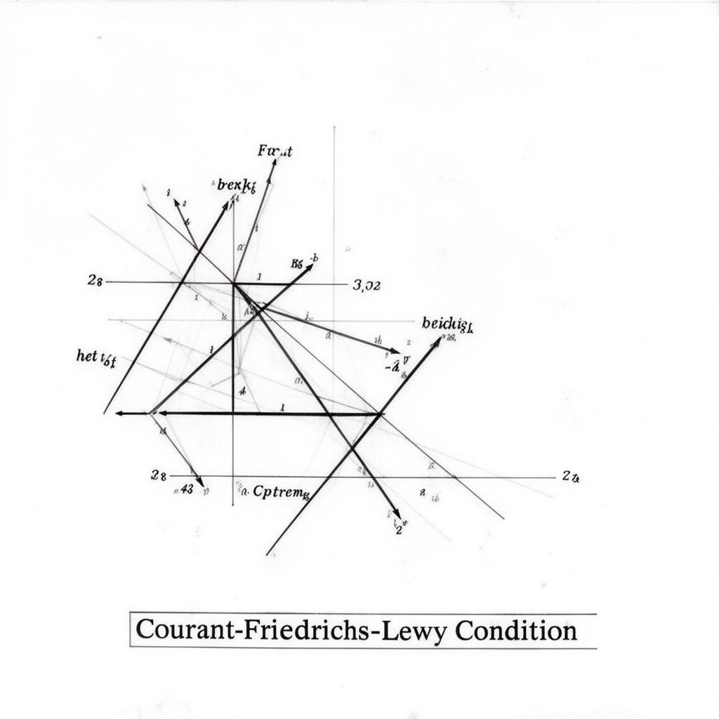 AI-generated illustration of Courant–Friedrichs–Lewy condition