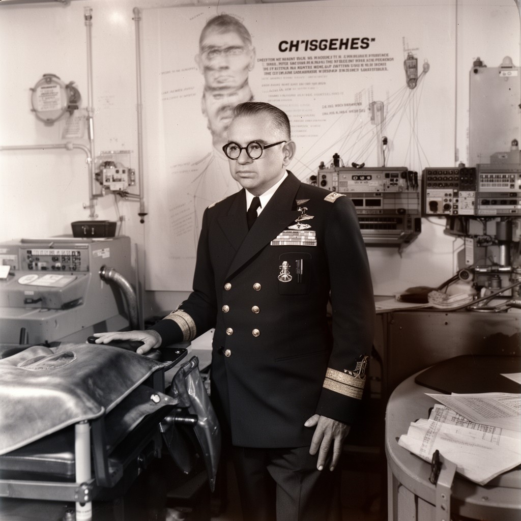 AI-generated illustration of Chester W. Nimitz