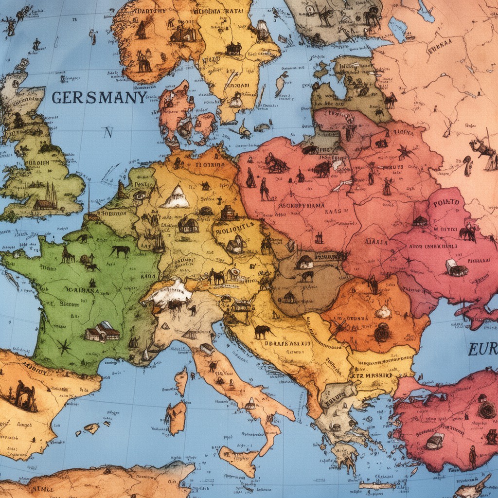 AI-generated illustration of Central Europe
