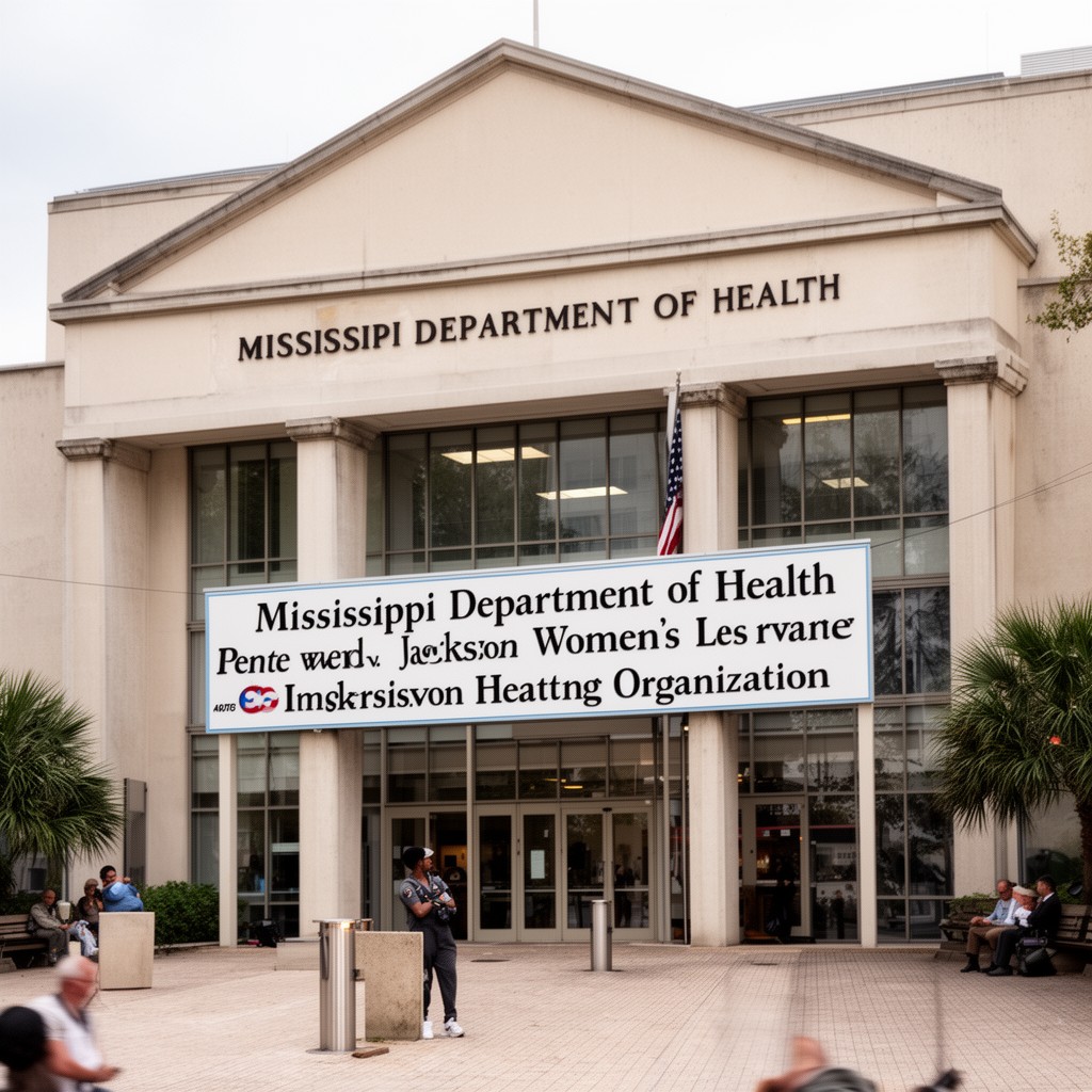AI-generated illustration of Mississippi Department of Health in Dobbs v. Jackson Women’s Health Organization