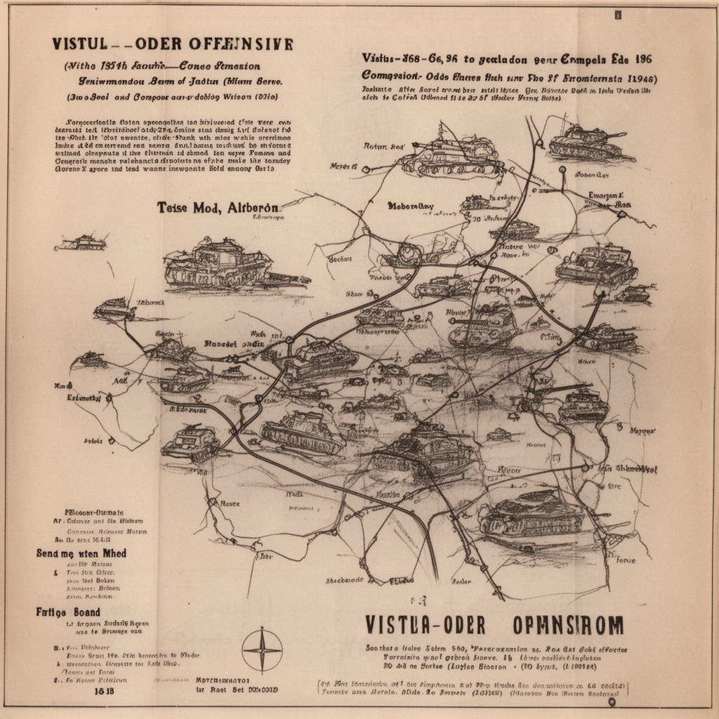 AI-generated illustration of Vistula–Oder Offensive