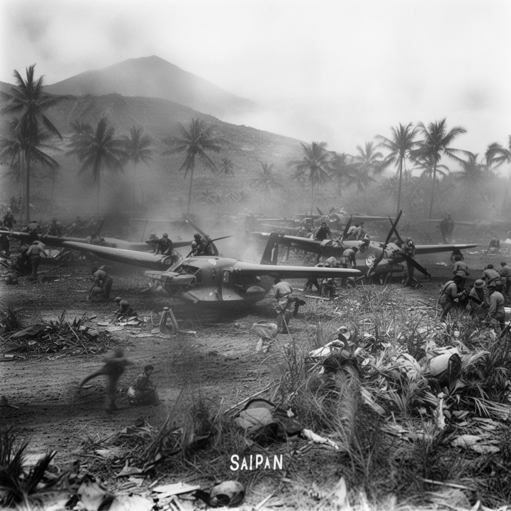 AI-generated illustration of Battle of Saipan