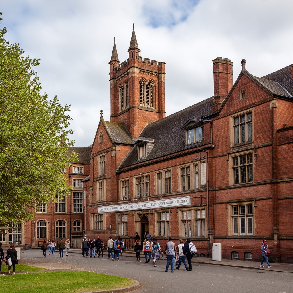 AI-generated illustration of St Francis Xavier's College, Liverpool