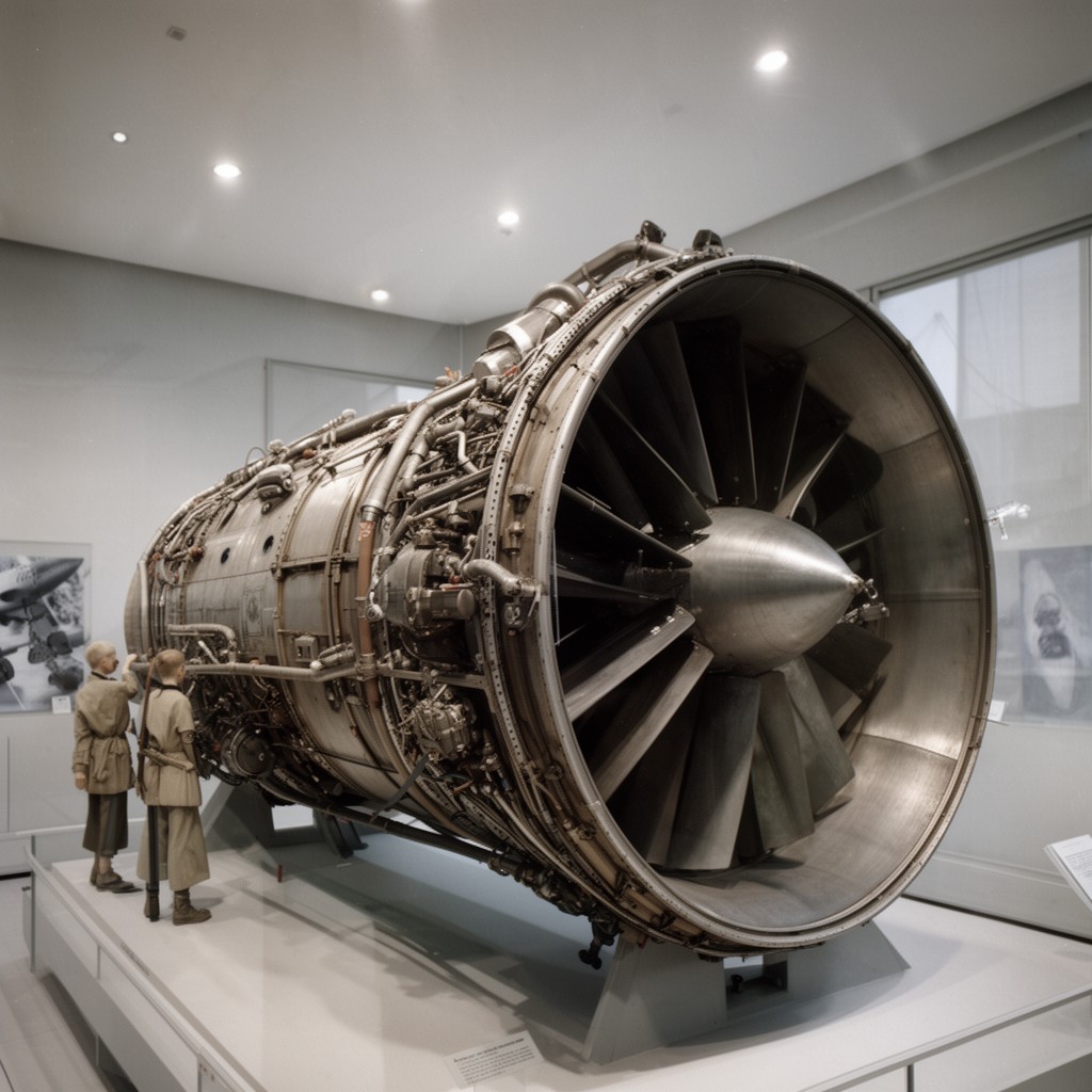 AI-generated illustration of Junkers Jumo 004 turbojet engine