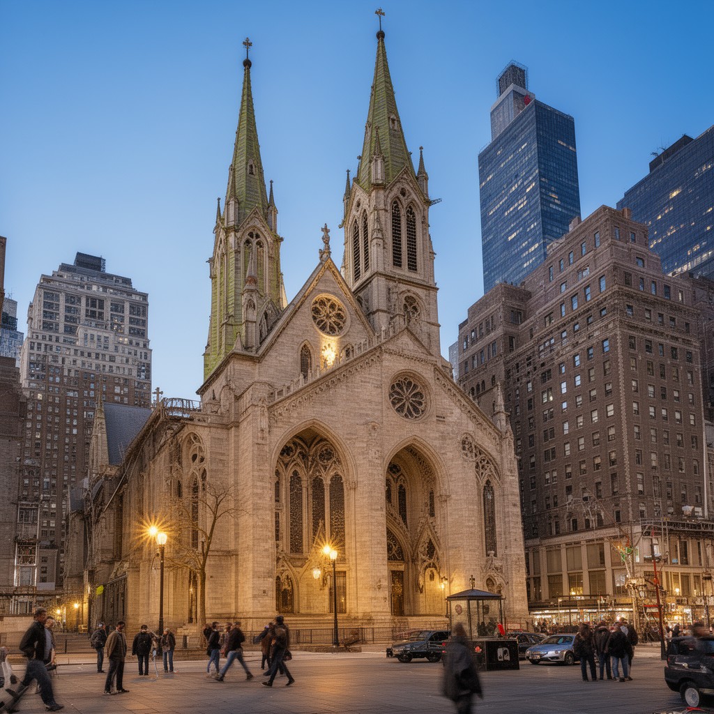 AI-generated illustration of St. Nicholas Greek Orthodox Church and National Shrine