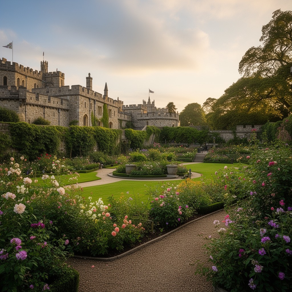 AI-generated illustration of Moat Garden
