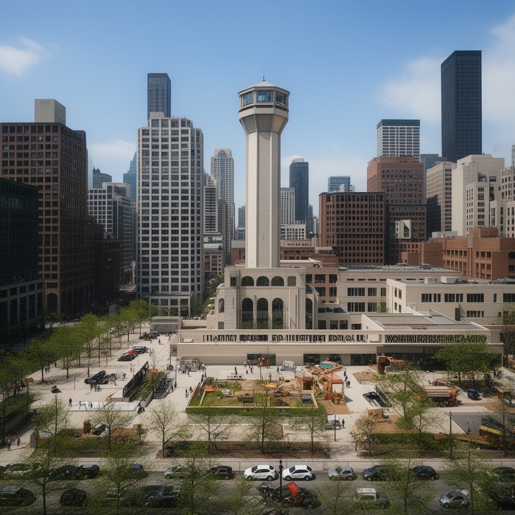 AI-generated illustration of Water Tower Campus
