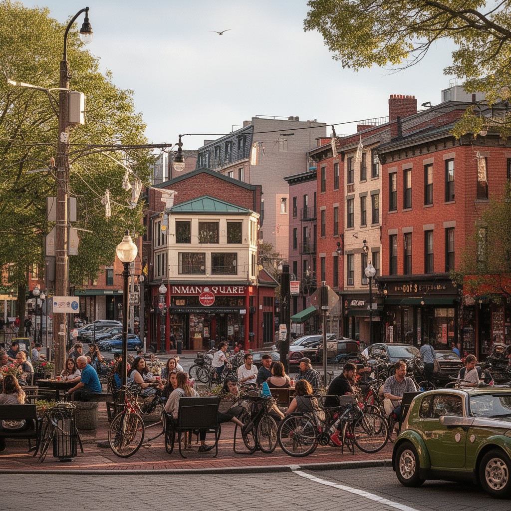 AI-generated illustration of Inman Square