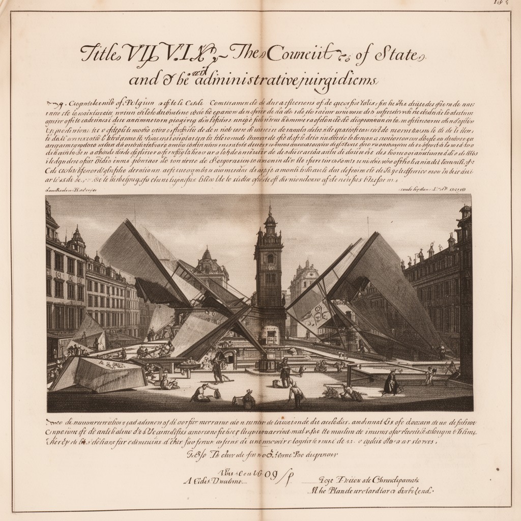 AI-generated illustration of Title VII – The Council of State and the administrative jurisdictions