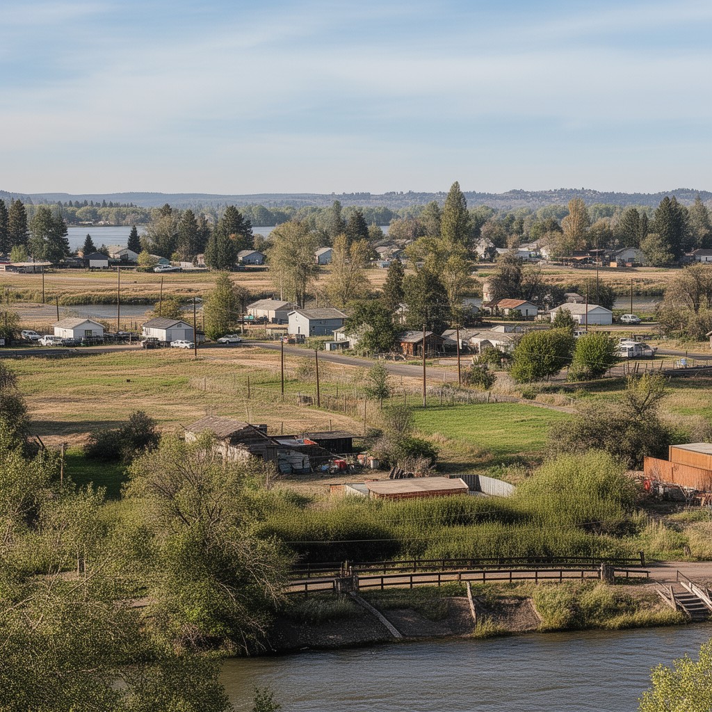 AI-generated illustration of Burbank area near Walla Walla County, Washington