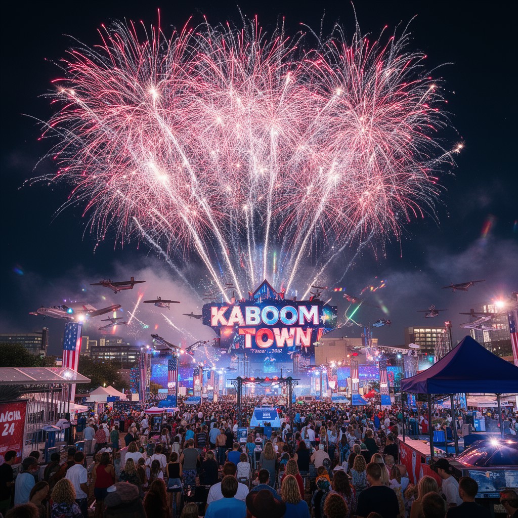 AI-generated illustration of Kaboom Town! Independence Day fireworks show