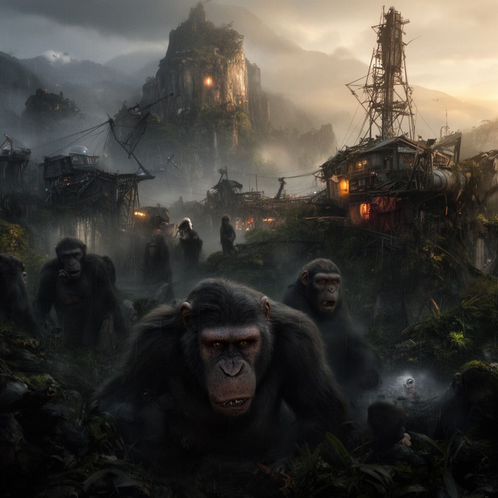 AI-generated illustration of Dawn of the Planet of the Apes