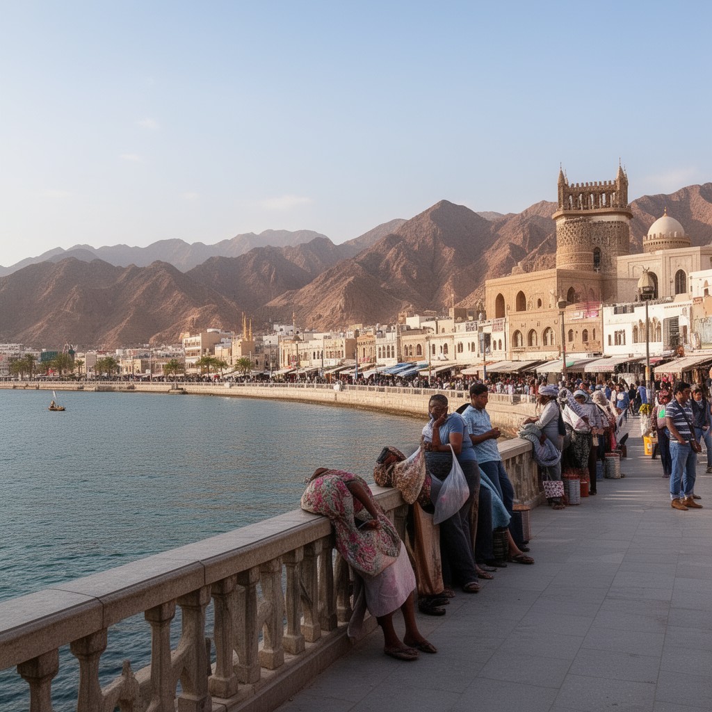 AI-generated illustration of Muttrah Corniche