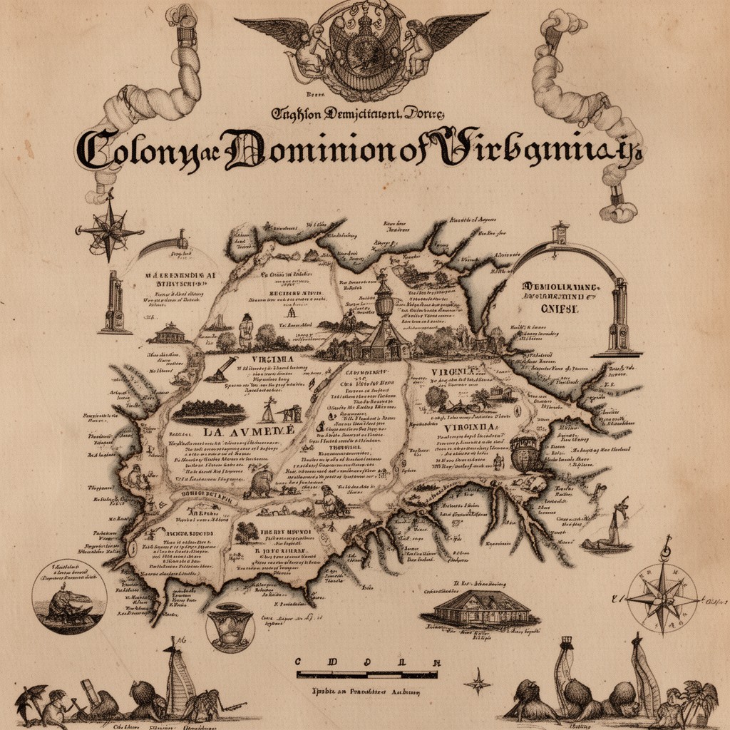 AI-generated illustration of Colony and Dominion of Virginia