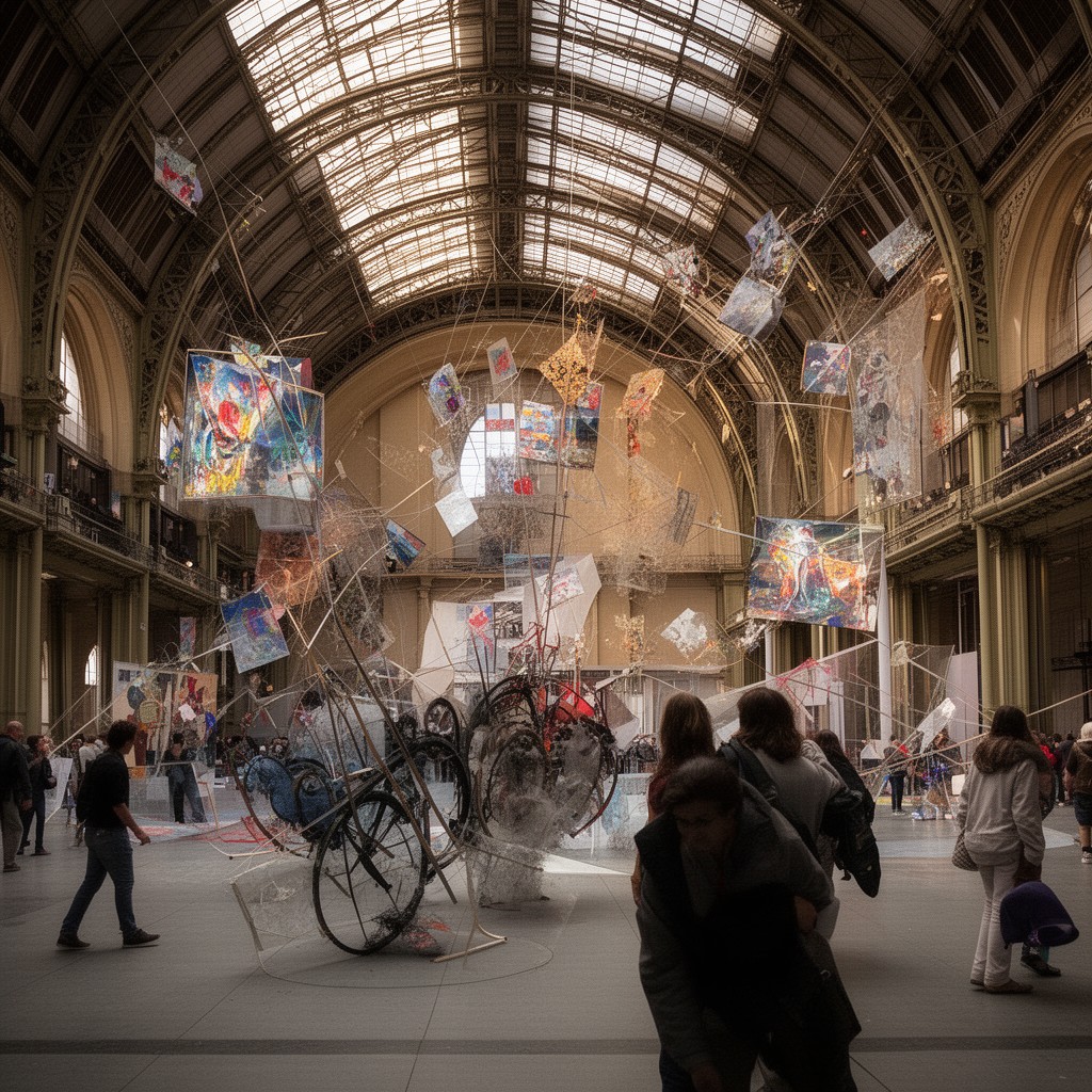 AI-generated illustration of Monumenta art installations