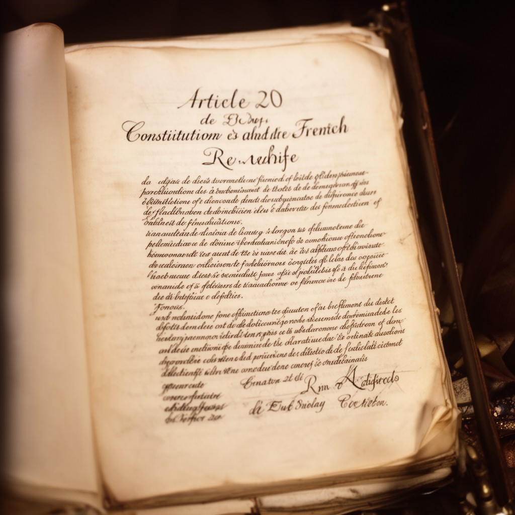 AI-generated illustration of Article 20 of the Constitution of the Fifth French Republic