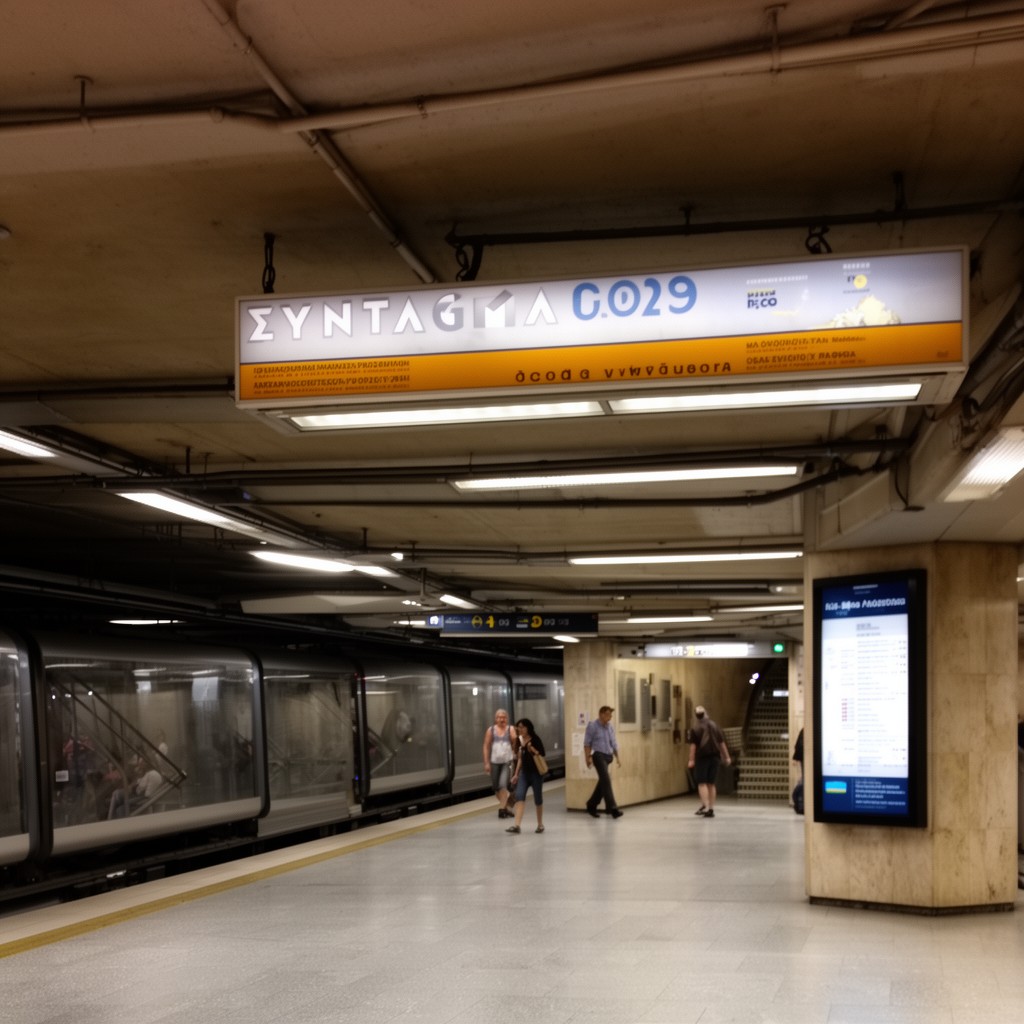 AI-generated illustration of Syntagma metro station