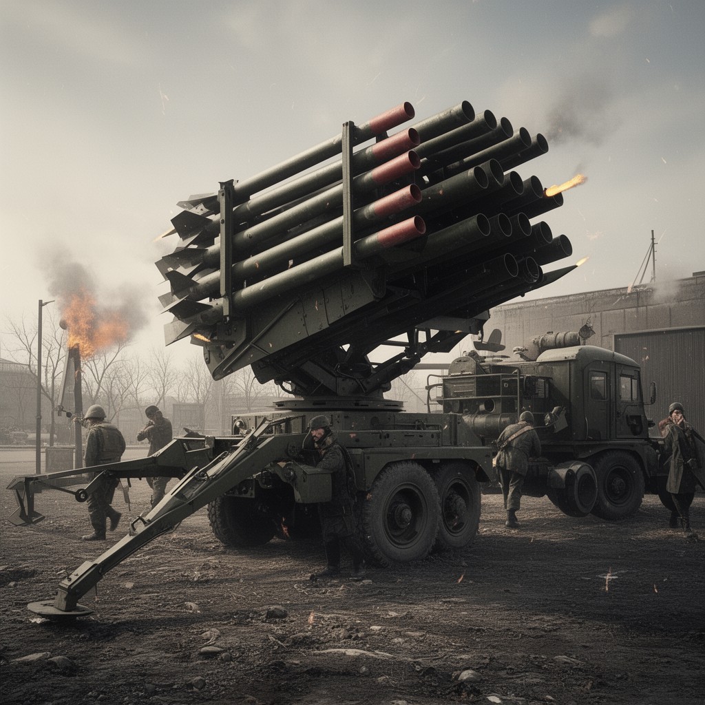 AI-generated illustration of Katyusha rocket launcher
