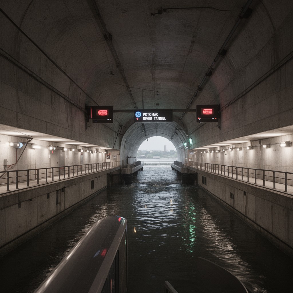 AI-generated illustration of Potomac River tunnel