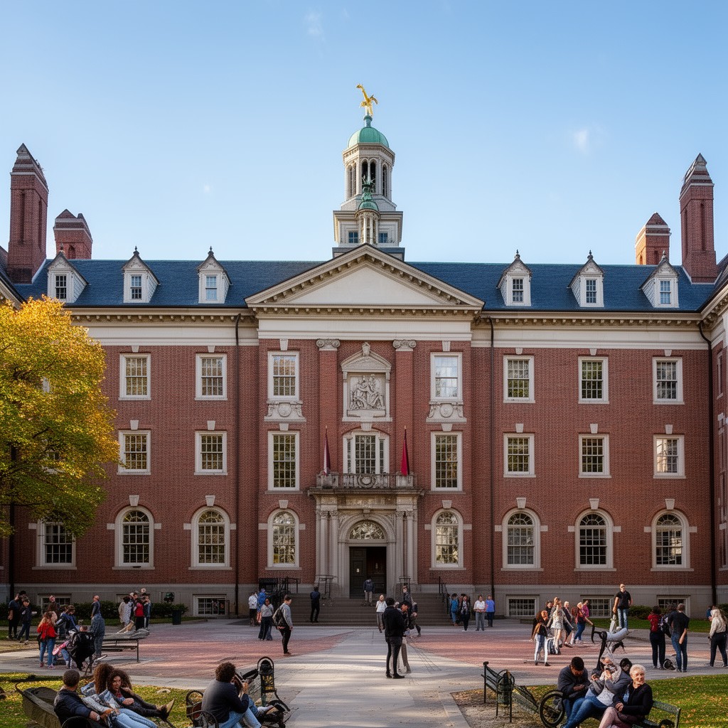 AI-generated illustration of Widener Library