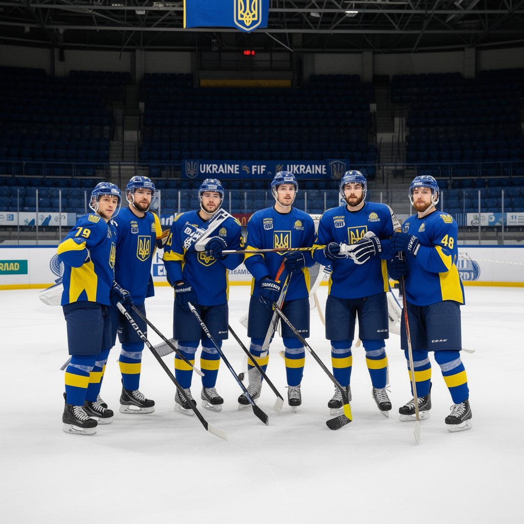 AI-generated illustration of Ukraine men's national ice hockey team