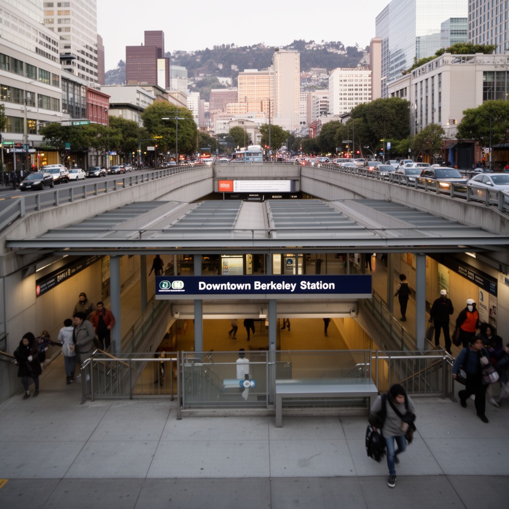 AI-generated illustration of Downtown Berkeley station