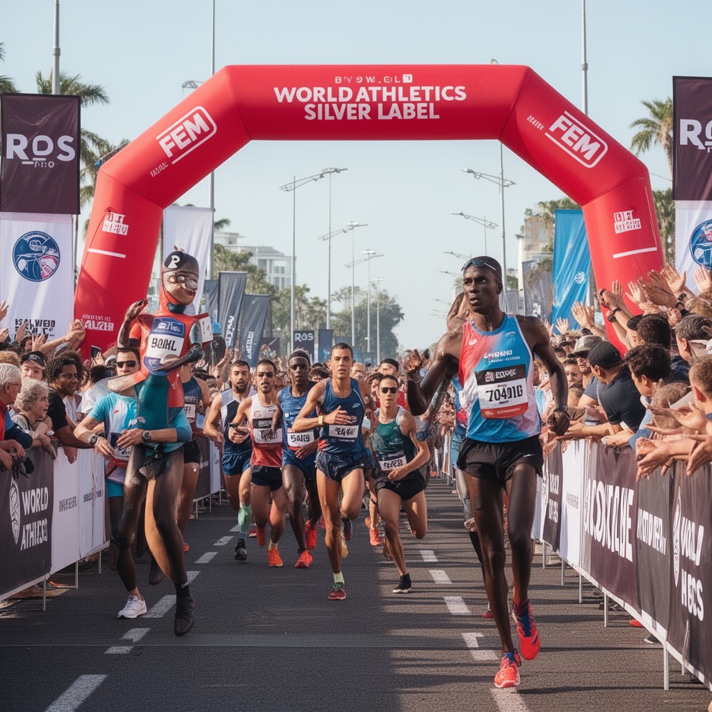 AI-generated illustration of World Athletics Silver Label road race