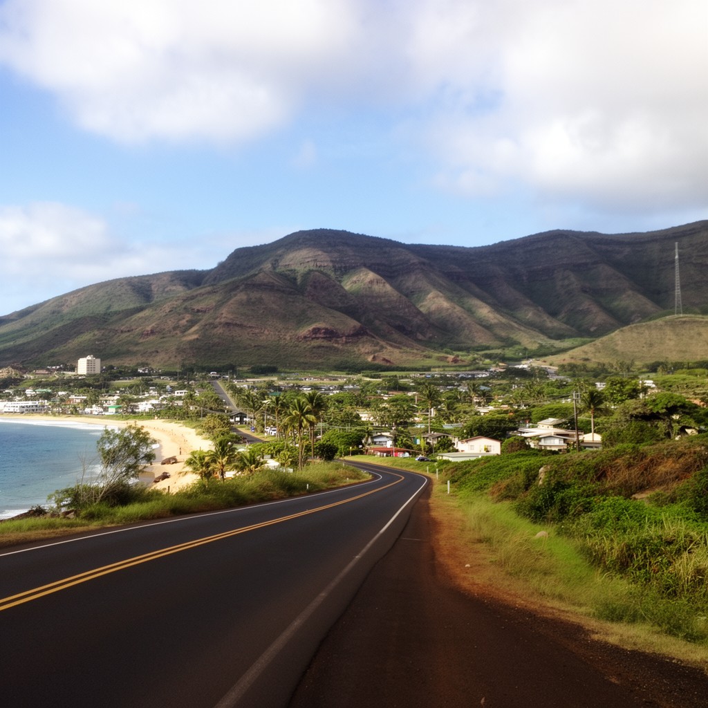 AI-generated illustration of Diamond Head Road