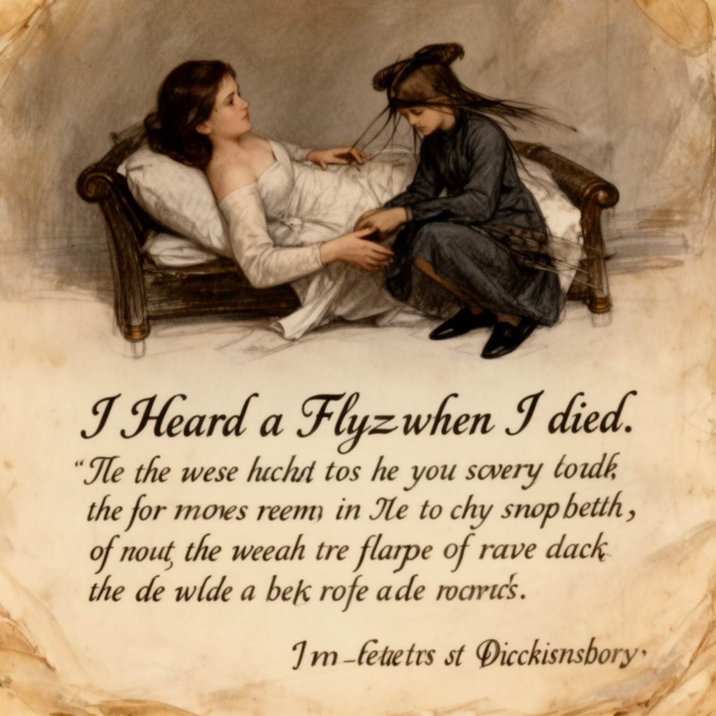 AI-generated illustration of I heard a Fly buzz—when I died