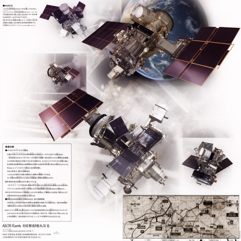 AI-generated illustration of ALOS Earth observation satellites