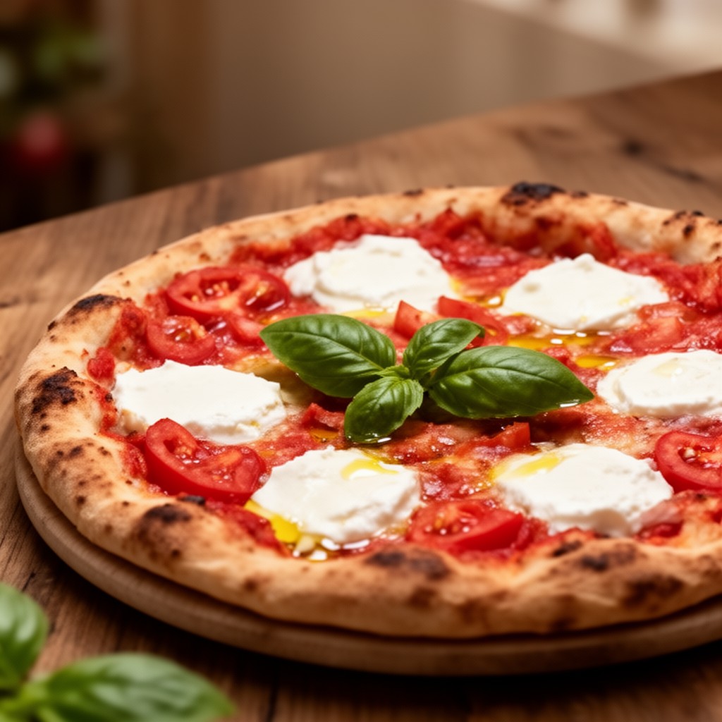 AI-generated illustration of pizza Margherita