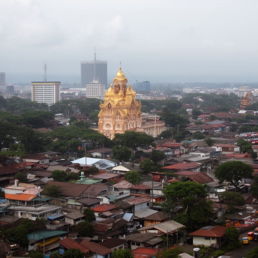 AI-generated illustration of Palembang