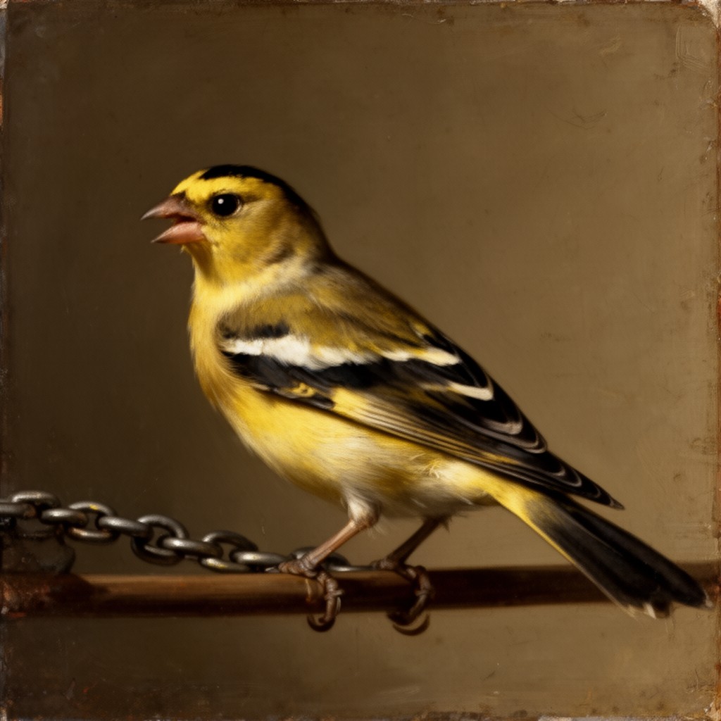 AI-generated illustration of The Goldfinch (1654)