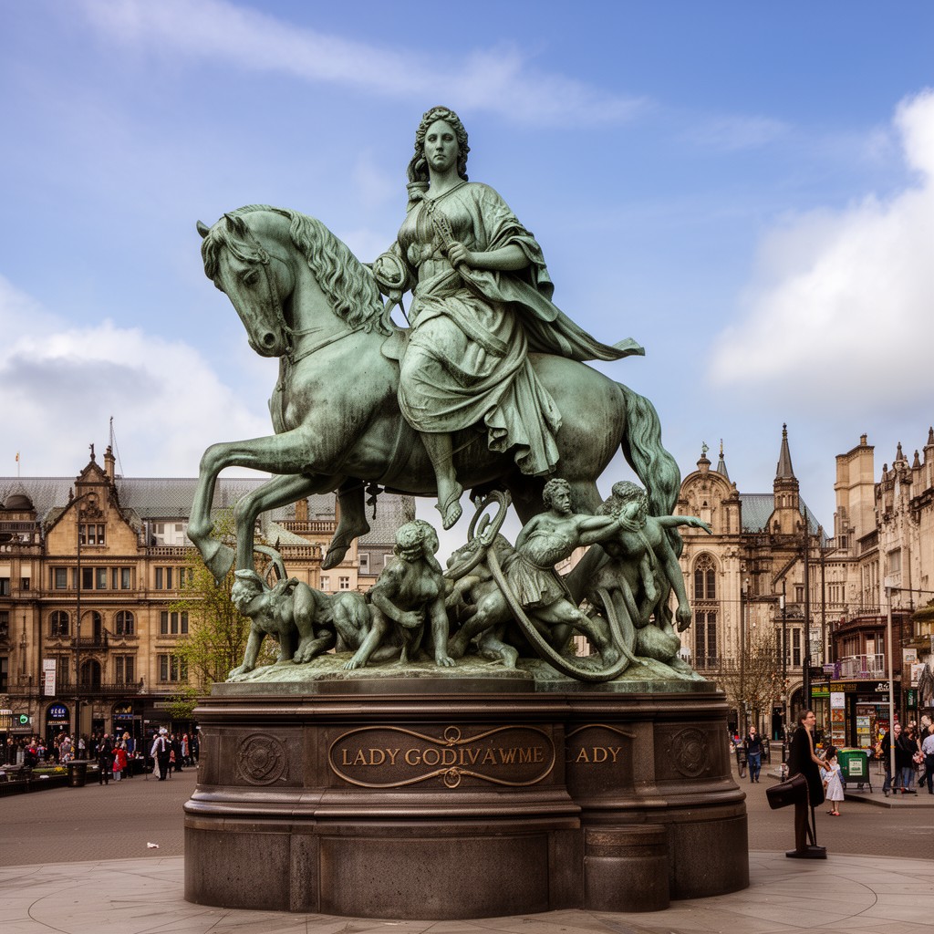 AI-generated illustration of Lady Godiva statue