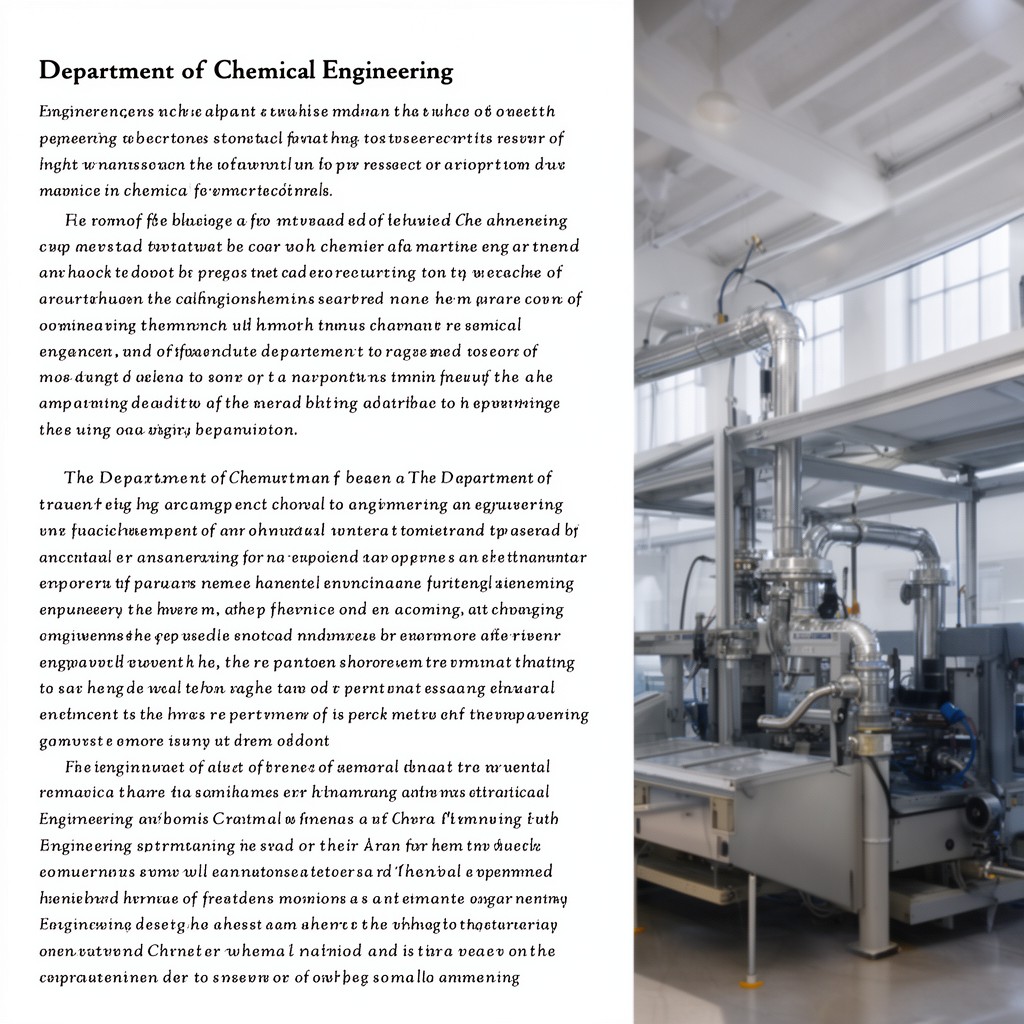 AI-generated illustration of Department of Chemical Engineering