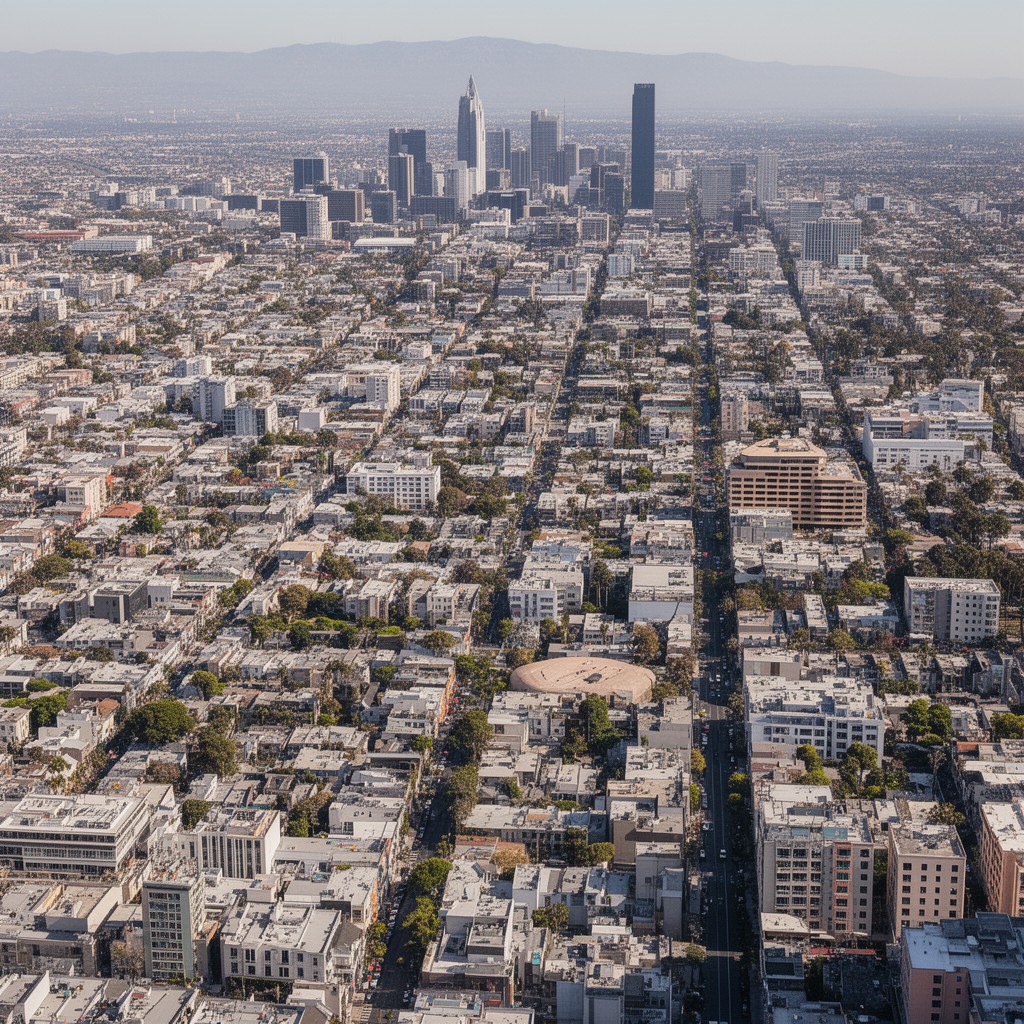 AI-generated illustration of Wilshire Community Plan Area