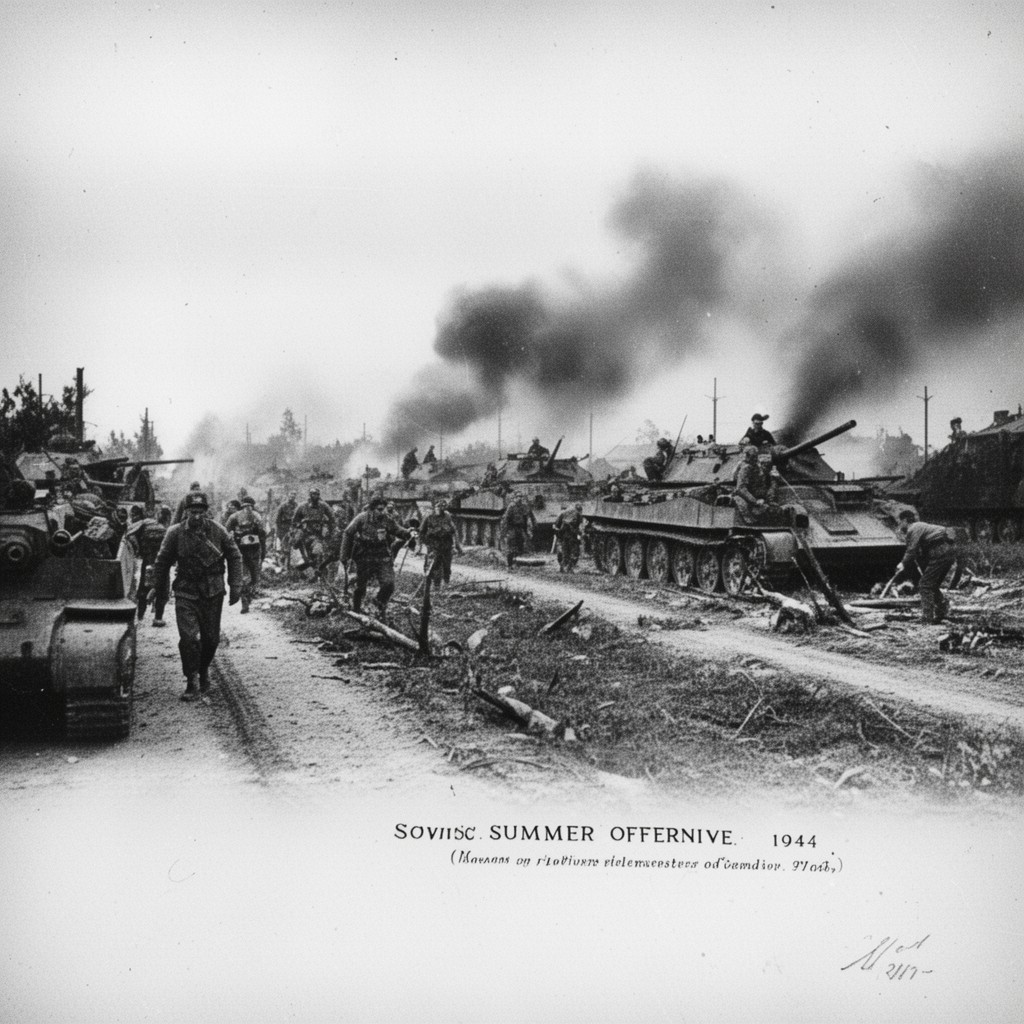 AI-generated illustration of Soviet summer offensive of 1944