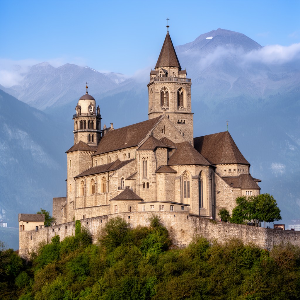 AI-generated illustration of Valère Basilica