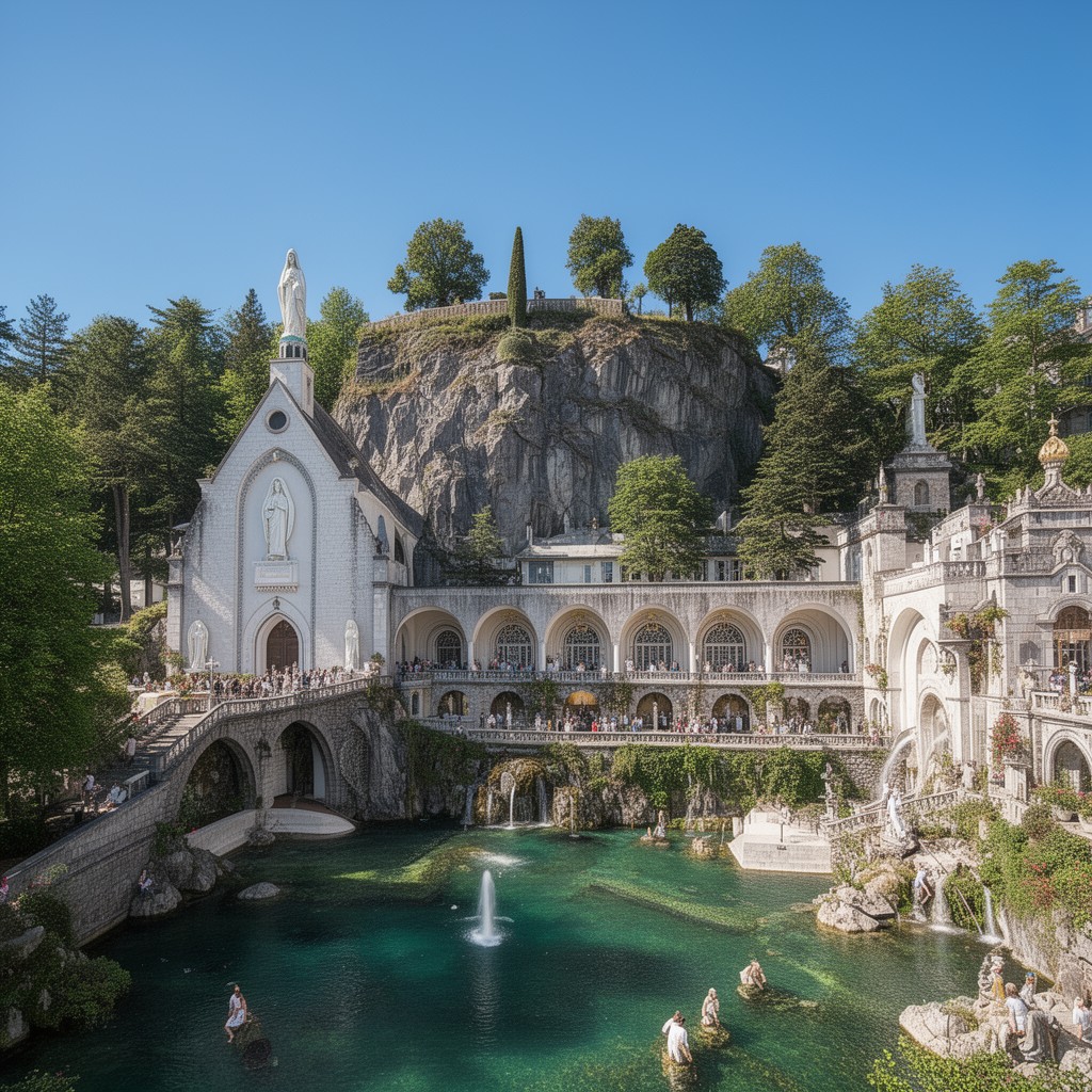 AI-generated illustration of Sanctuary of Our Lady of Lourdes