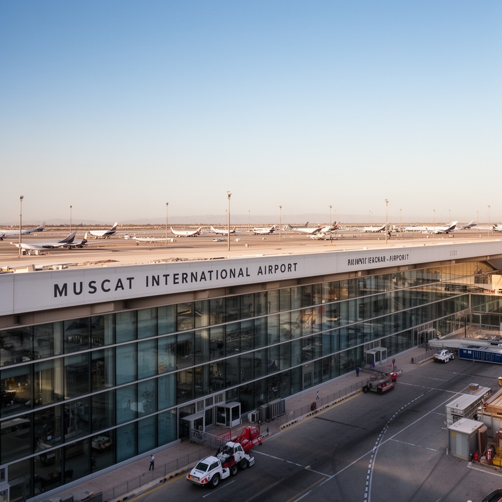 AI-generated illustration of Muscat International Airport