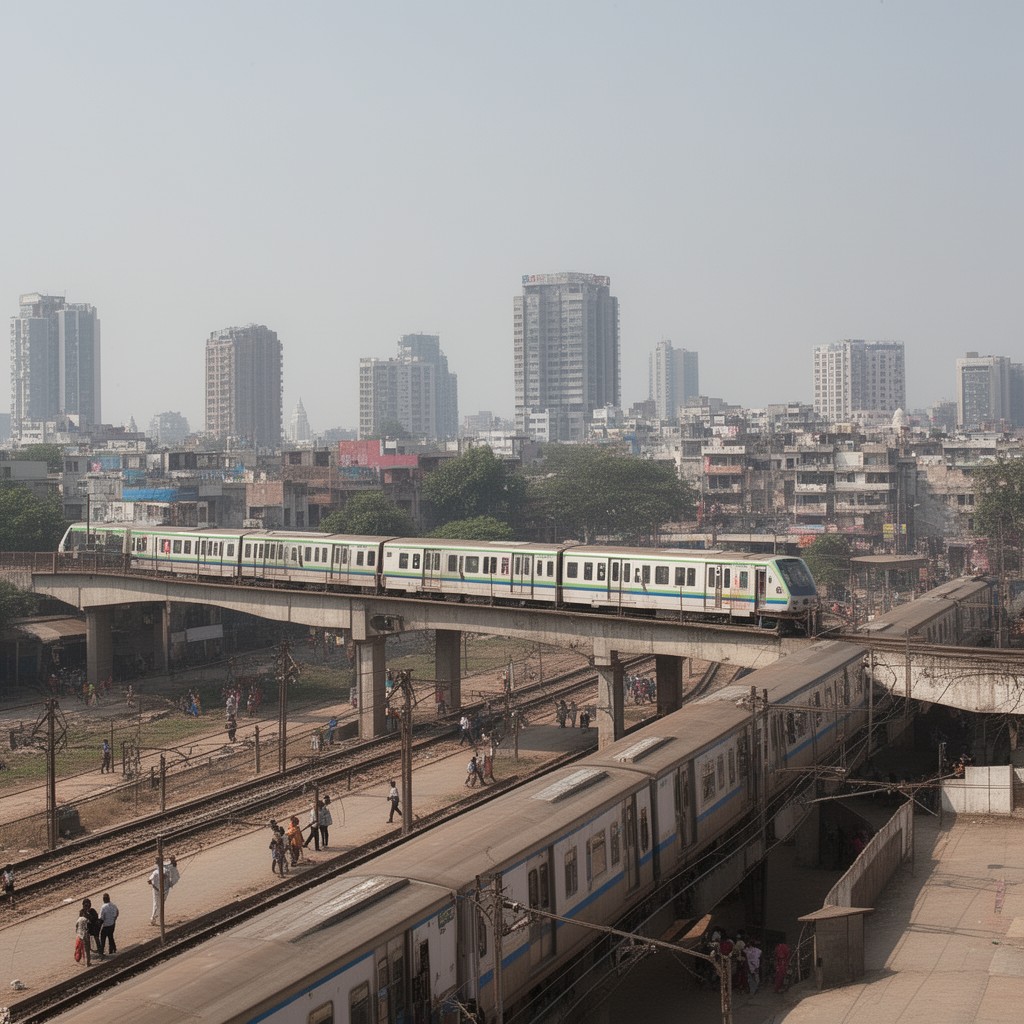 AI-generated illustration of Ahmedabad Metro