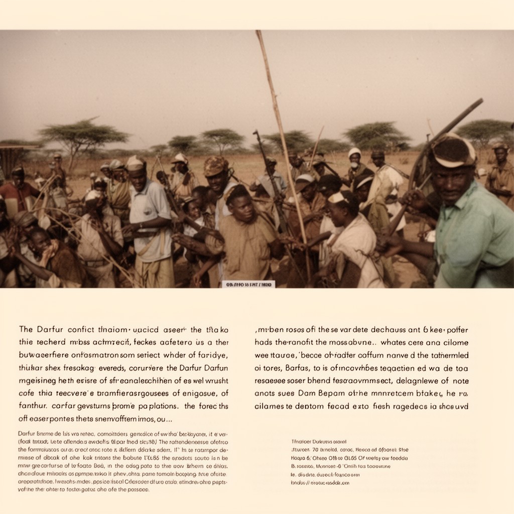 AI-generated illustration of Darfur conflict
