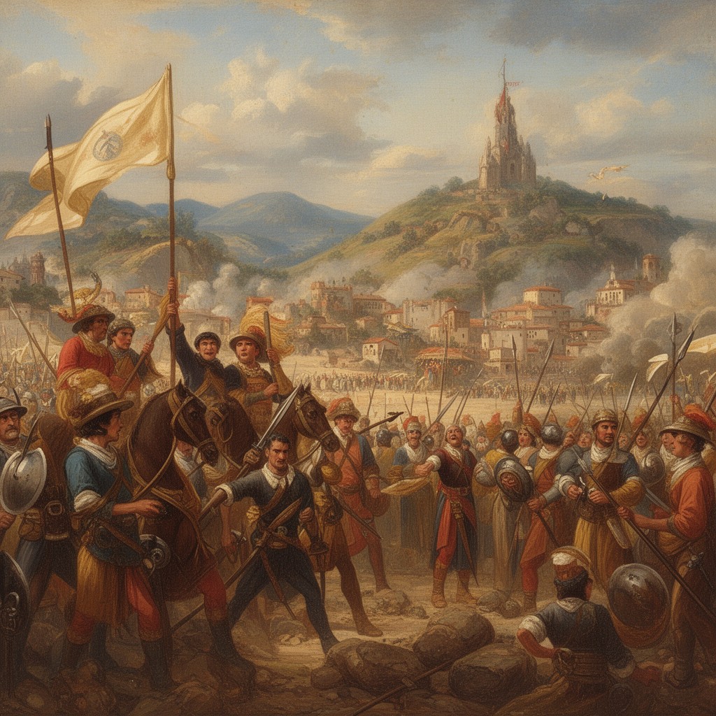 AI-generated illustration of Spanish conquest of New Granada