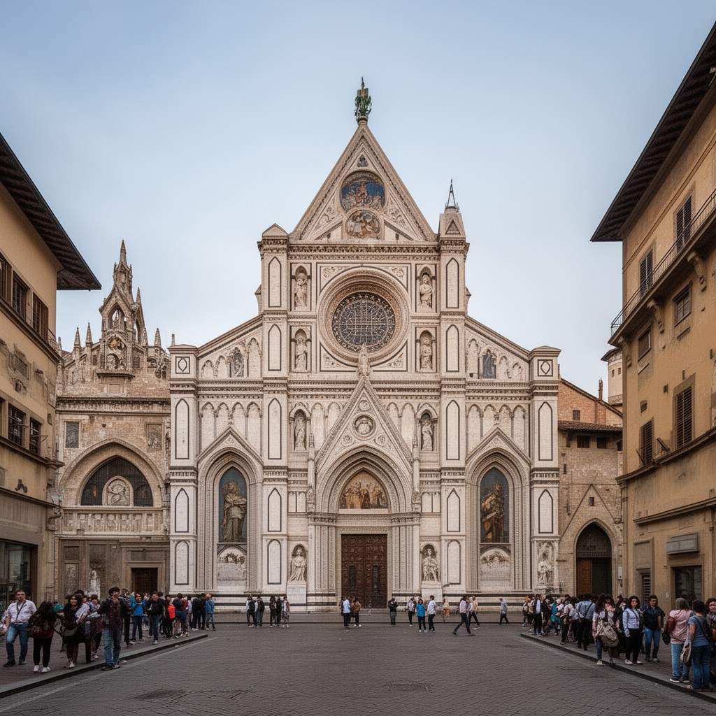 AI-generated illustration of Basilica of Santa Croce, Florence