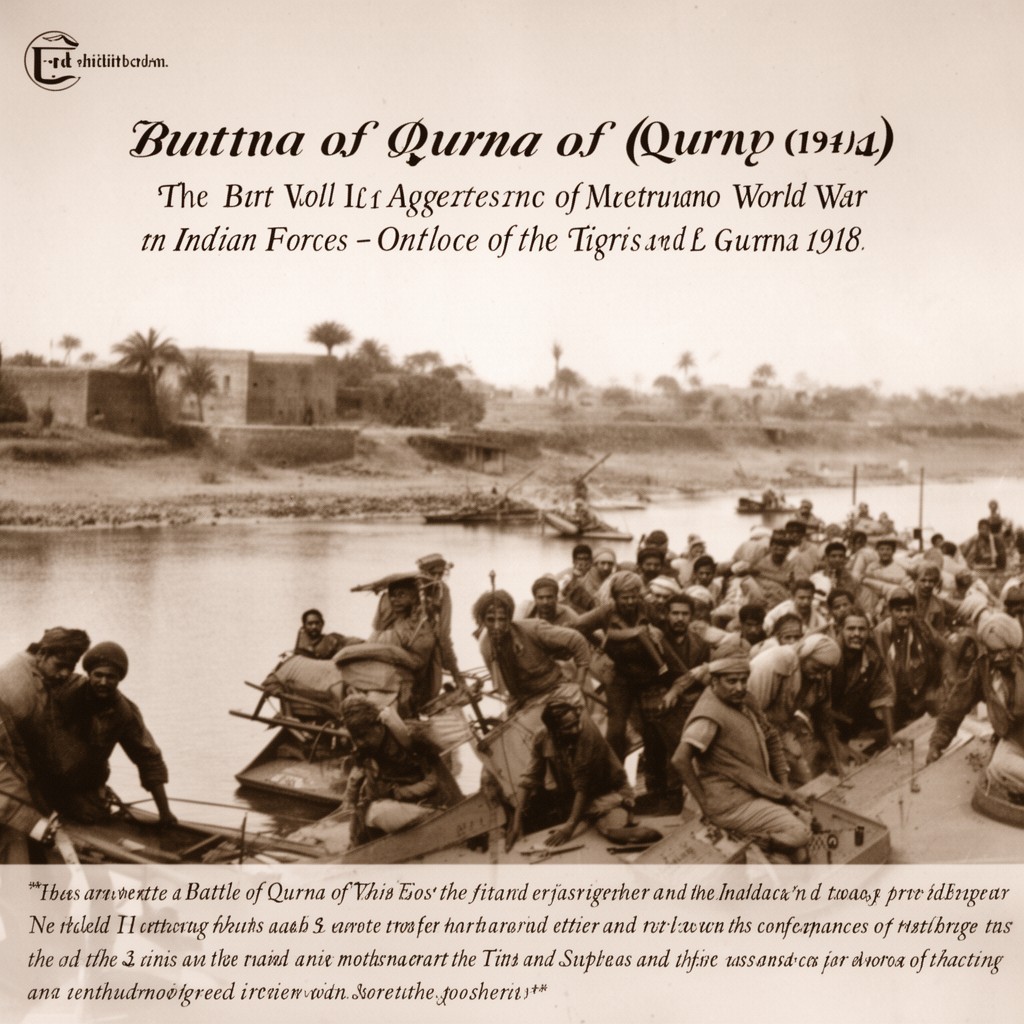 AI-generated illustration of Battle of Qurna (1914)