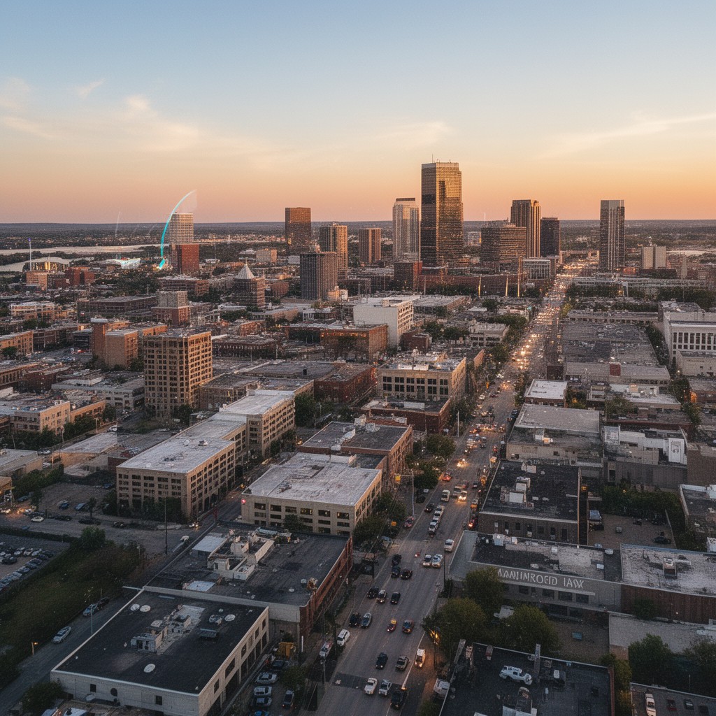 AI-generated illustration of Des Moines–West Des Moines metropolitan area