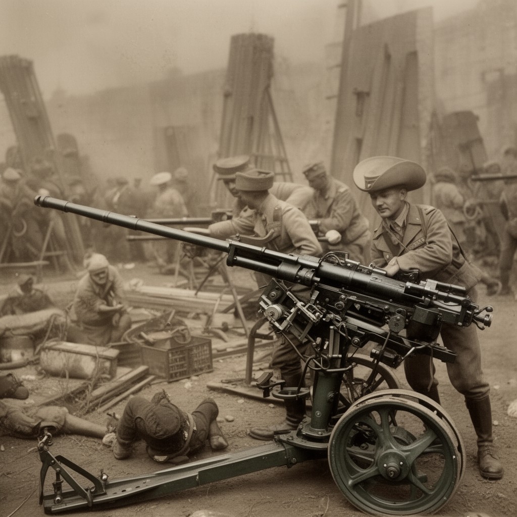 AI-generated illustration of Maxim machine gun